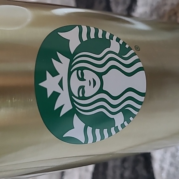 STARBUCKS 2021 GOLD 20 OZ STAINLESS STEEL TUMBLER & SIGNATURE COFFEE CUP - Picture 3 of 15